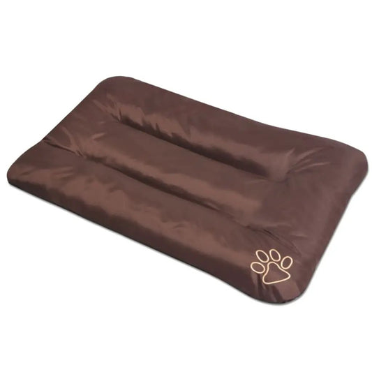 vidaXL Hundebett Größe L Braun mit Pfotenabdruck-Logo