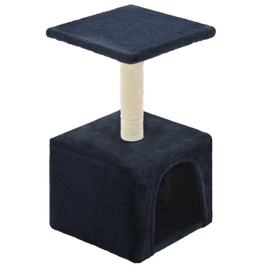 Katzen-Kratzbaum Sisal 55 cm Dunkelblau von vidaXL – dunkler Kratzbaum mit Höhle und Sisal-Säule