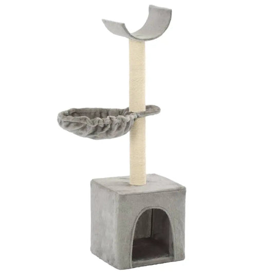 vidaXL Katzen-Kratzbaum 105 cm grau mit Sisal-Säulen und Höhle