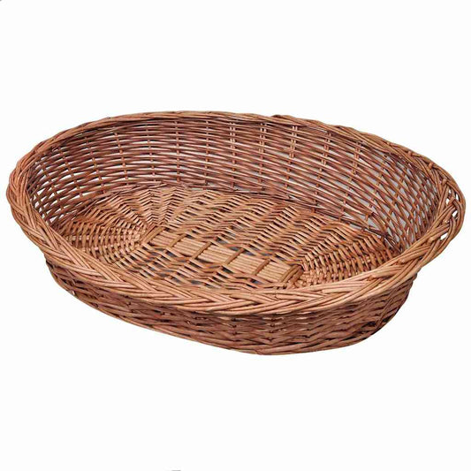 Hundebett aus Weide Natur 90 cm, ovaler Korb vidaXL