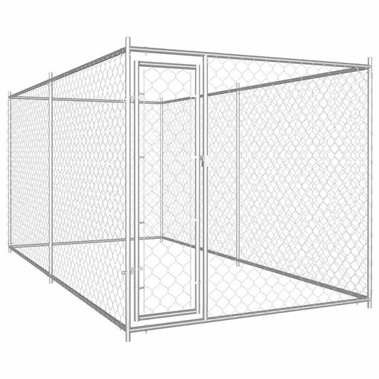 Outdoor-Hundezwinger 382x192x185 cm aus Metallgitter, vidaXL