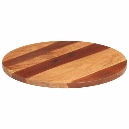 Tischplatte Massivholz Akazie Rund 60 cm Ø, 25–27 mm Dicke – vidaXL