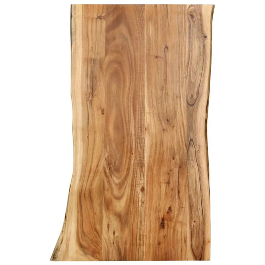 Tischplatte Massivholz Akazie, 100x50–60x2,5 cm, Naturholz mit Baumkante
