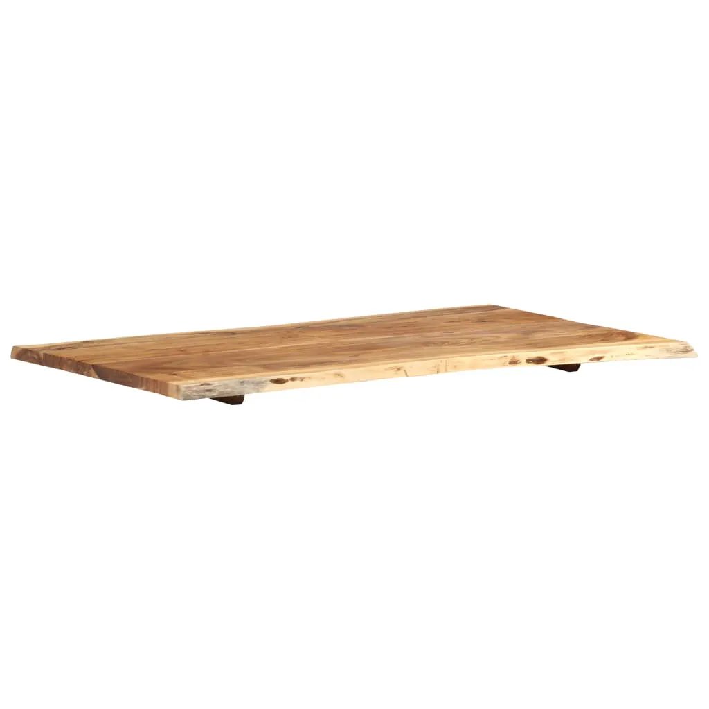 Tischplatte Massivholz Akazie, 100x50–60x2,5 cm, naturbelassen