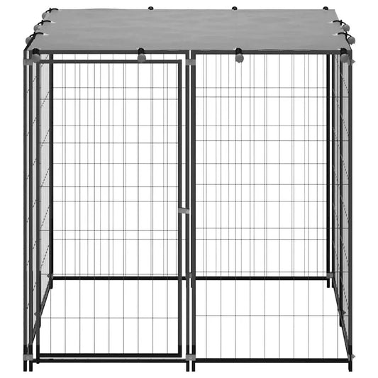 Hundezwinger 110x110x110 cm aus schwarzem Stahl, Doppelkäfig – vidaXL Hundezwinger & -ausläufe