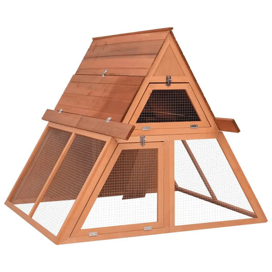 vidaXL Kaninchenstall 152x127x109,5 cm aus Massivholz Tanne, Kleintier-Lebensraum mit Drahtgitter