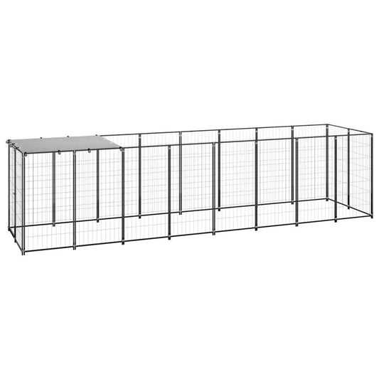 Hundezwinger Schwarz aus Stahl, 4,84 m², vidaXL, Hundezwinger & -ausläufe