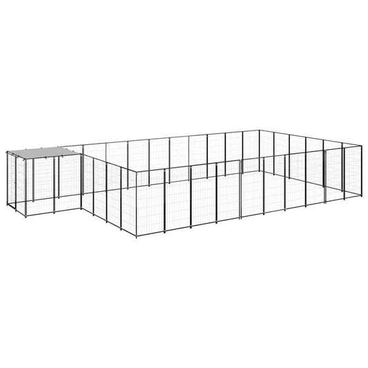 Hundezwinger aus Stahl, Schwarz, 19,36 m² – vidaXL
