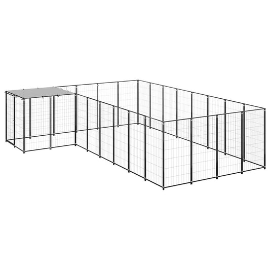 Hundezwinger Schwarz 10,89 m² Stahl von vidaXL – Hundezwinger & -ausläufe