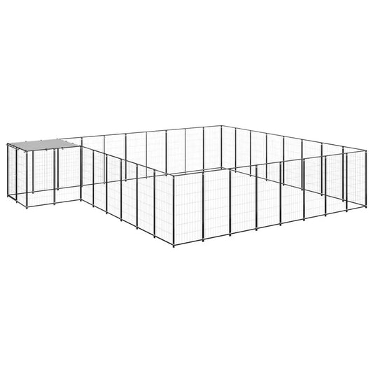 Hundezwinger aus Stahl Schwarz, 20,57 m², vidaXL – Hundezwinger & -ausläufe