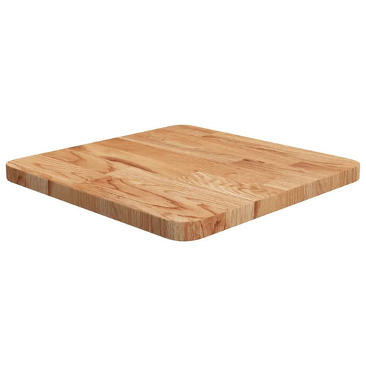 Tischplatte quadratisch, hellbraun aus behandelter Eiche, 40×40 cm, 2,5 cm Dicke