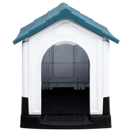 Hundehütte Blau aus Polypropylen, Maße 57x68x66 cm, robuste Haustierunterkunft