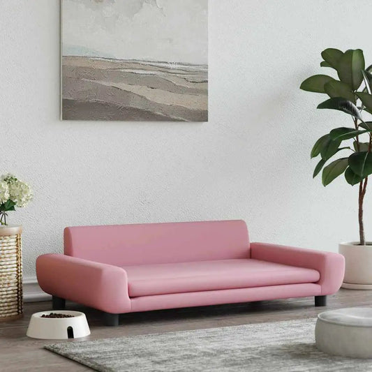 Hundebett Rosa Samt 100x54x33 cm vidaXL, sofa-stil mit gepolsterten Armlehnen