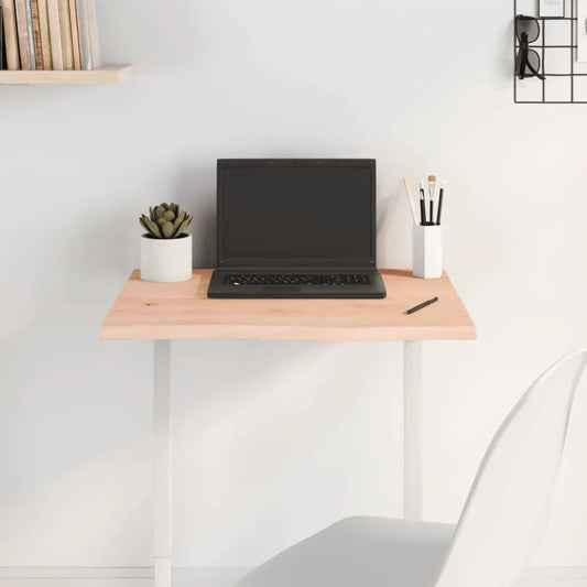 Tischplatte 60x40x2 cm Massivholz Eiche unbehandelt, natürliche Holzoptik