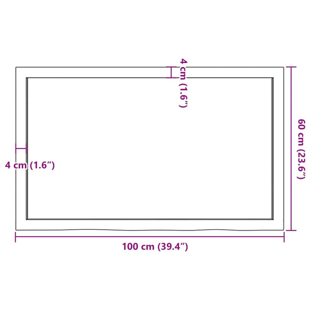 Tischplatte 100x60 cm aus Massivholz Eiche unbehandelt, 4 cm Dicke, vidaXL