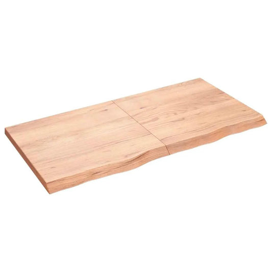 Tischplatte aus Massivholz Eiche, hellbraun, vidaXL, 120x60 cm, 2–4 cm Stärke