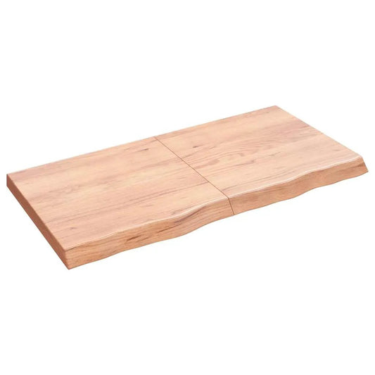Tischplatte aus Eiche Massivholz, hellbraun, 120×60×(2–6) cm, vidaXL, behandelt