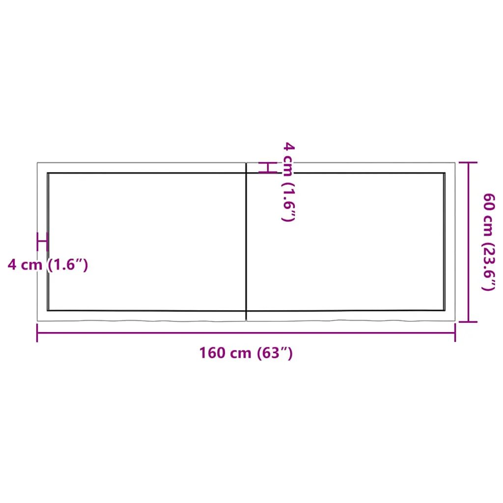 vidaXL Tischplatten Dunkelbraun, 160×60 cm, 4 cm Stärke, Massivholz Eiche, Set aus 2 Platten