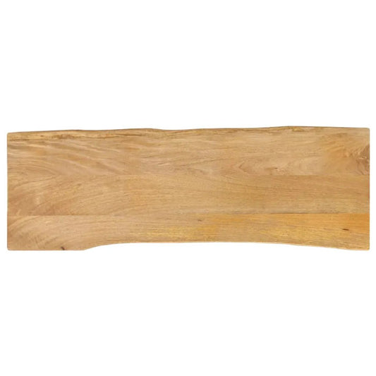 Tischplatte aus Massivholz Mango mit Baumkante, 110x40x2,5 cm