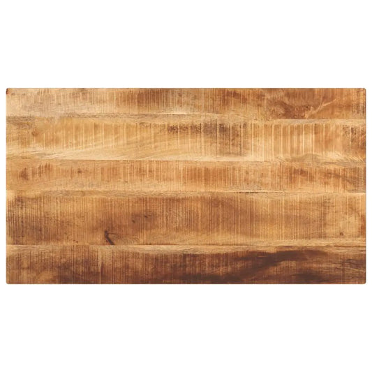 Tischplatte 110x50x3,8 cm aus rauem Massivholz Mango, rechteckig