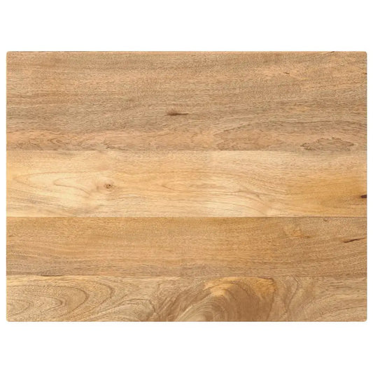 Tischplatte aus Massivholz Mango, rechteckig 90x50x3,8 cm, naturbraune Holzmaserung