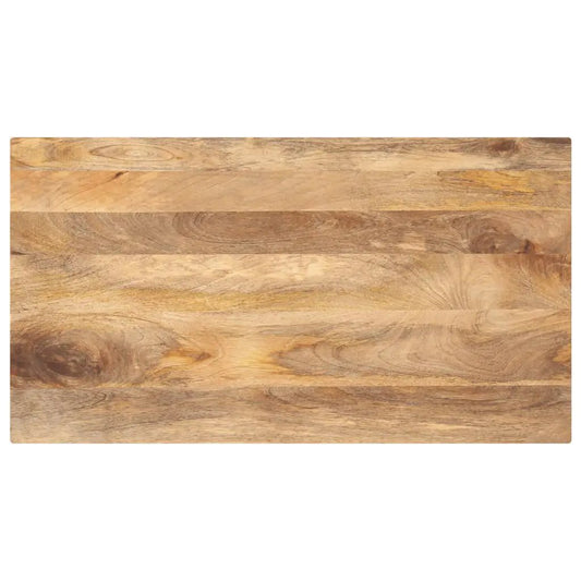 Tischplatte Mango-Massivholz, rechteckig 100x50x3,8 cm, natürlicher Holzton
