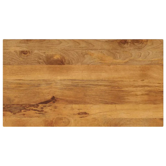 Tischplatte aus Massivholz Mango, rechteckig, 100x60 cm, naturbraun mit sichtbarer Maserung