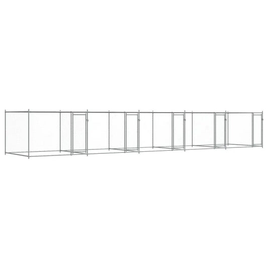Hundezwinger mit Türen, vidaXL, Grau, verzinkter Stahl, 10x2x1,5 m
