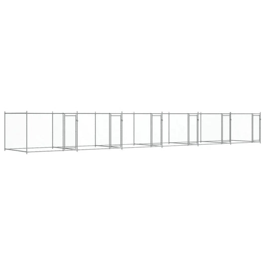 Hundezwinger mit Türen, grau, verzinkter Stahl, 12x2x1,5 m, vidaXL