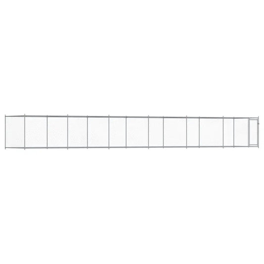 Hundezwinger mit Tür Grau aus verzinktem Stahl, 12x2x1,5 m vidaXL