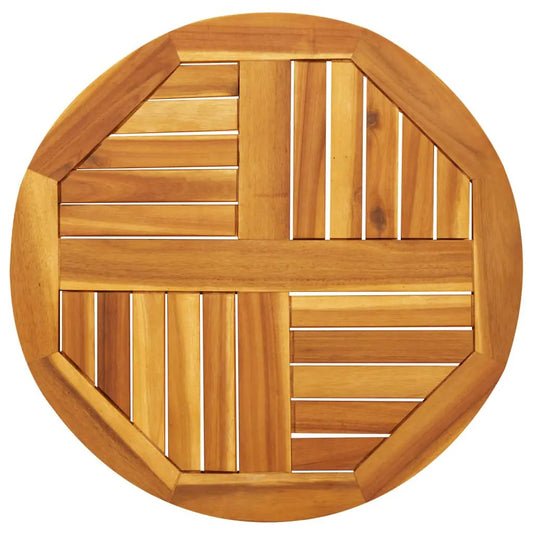 Tischplatte Rund Ø60x2 cm aus Massivholz Akazie, Holzlatten-Design