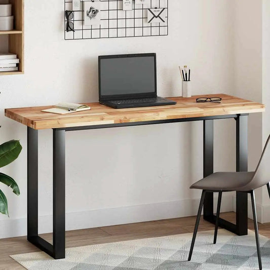 Tischplatte Rechteckig 120x50x4 cm Massivholz Akazie mit natürlicher Maserung.