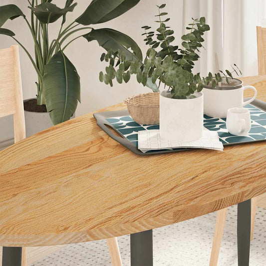 Tischplatte oval hellbraun 140×60×2 cm Massivholz Eiche, vidaXL