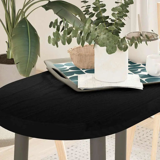Tischplatte Dunkelbraun Oval aus Massivholz Eiche, 80x40x4 cm