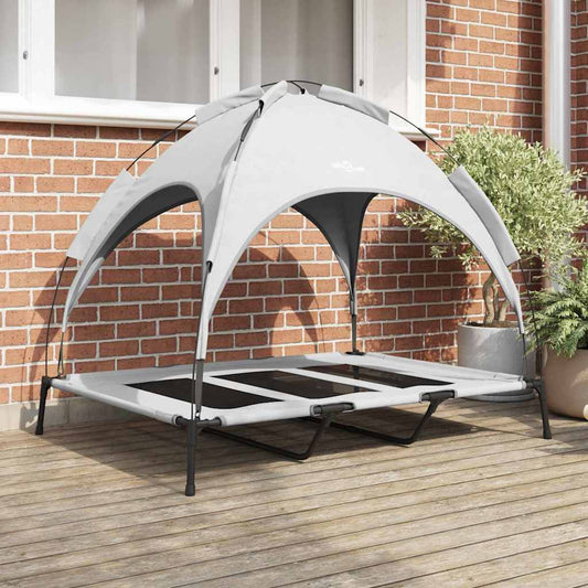 Hundebett vidaXL, Silber/Grau, Stahlgestell, 122 x 93 x 106,5 cm