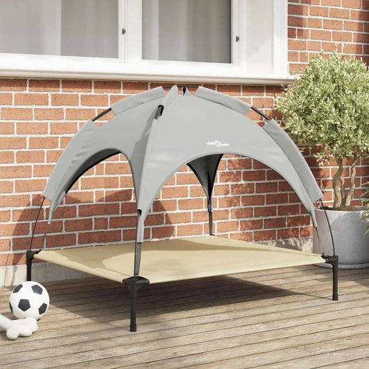 Hundebett vidaXL, Stahl Silber Grau, 90x81x80,5 cm