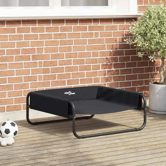 Hundebett Schwarz 75 x 75 x 30 cm aus Stahl von vidaXL