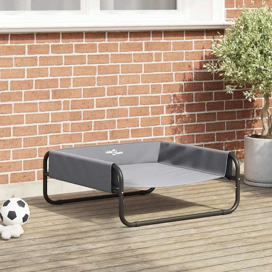 Hundebett Hellgrau 70x70x28,5 cm Stahl von vidaXL – graues Hundebett mit Stahlrahmen
