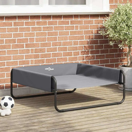 Hundebett Hellgrau 85 x 85 x 33 cm aus Stahlrahmen von vidaXL