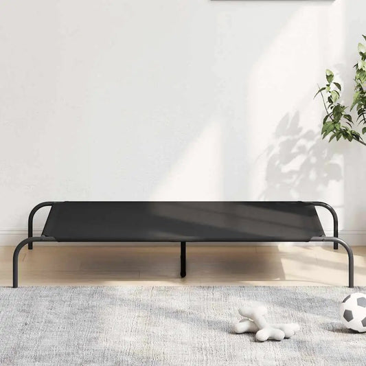 Hundebett erhöht, schwarz, 130x80x20 cm, Oxford-Gewebe und Stahl, vidaXL