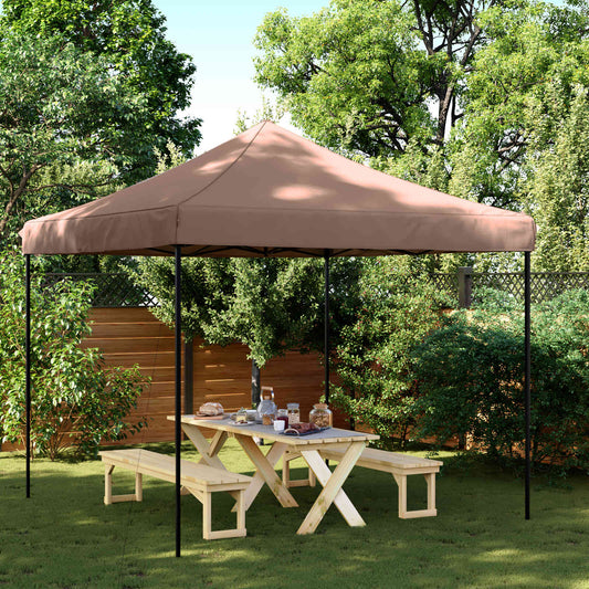 Party-Zelt 292 x 292 x 315 cm Braun Oxford-Stoff