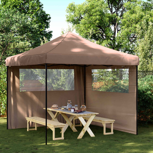 Party-Zelt 292 x 292 x 315 cm Braun Oxford-Stoff