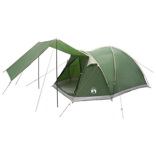Hütten-Zelt 4 Personen Grün Polyester und Stahl