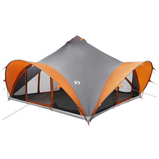 Tipi Zelt 18.0 Personen Grau und Orange Polyester und Stahl