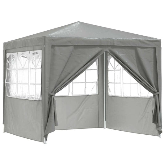 Party-Zelt 250 x 250 x 240 cm Hellgrau PE und Stahl
