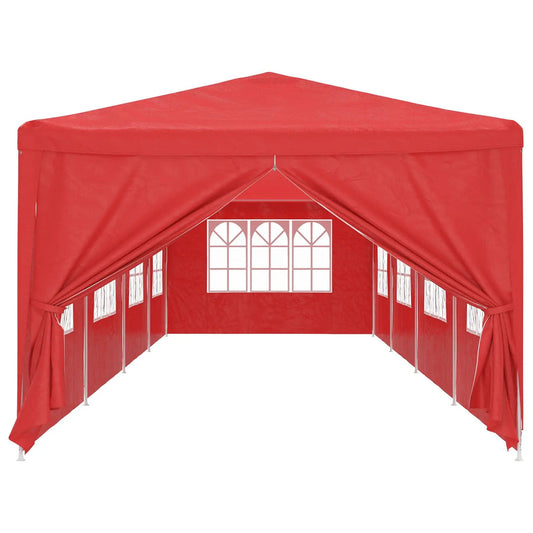 Party-Zelt 1200 x 300 x 255 cm Rot PE und Stahl