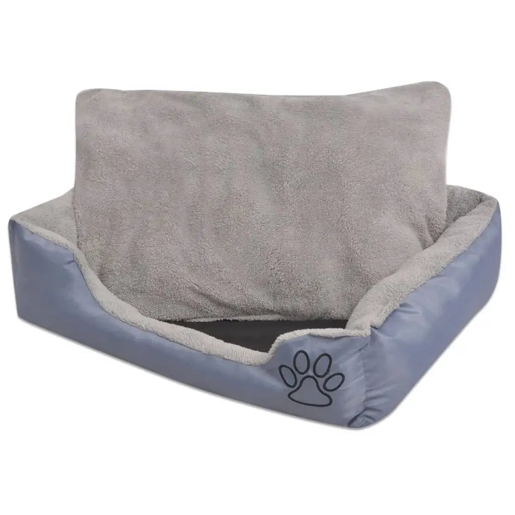 Hundebett VidaXL Größe M Grau mit gepolstertem Kissen