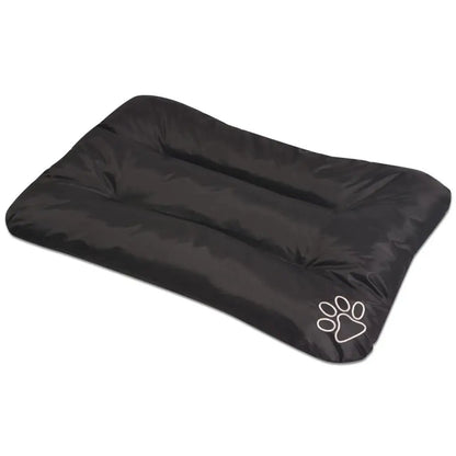 Hundebett XL Schwarz mit weißem Pfoten-Motiv, ideal für große Hunde