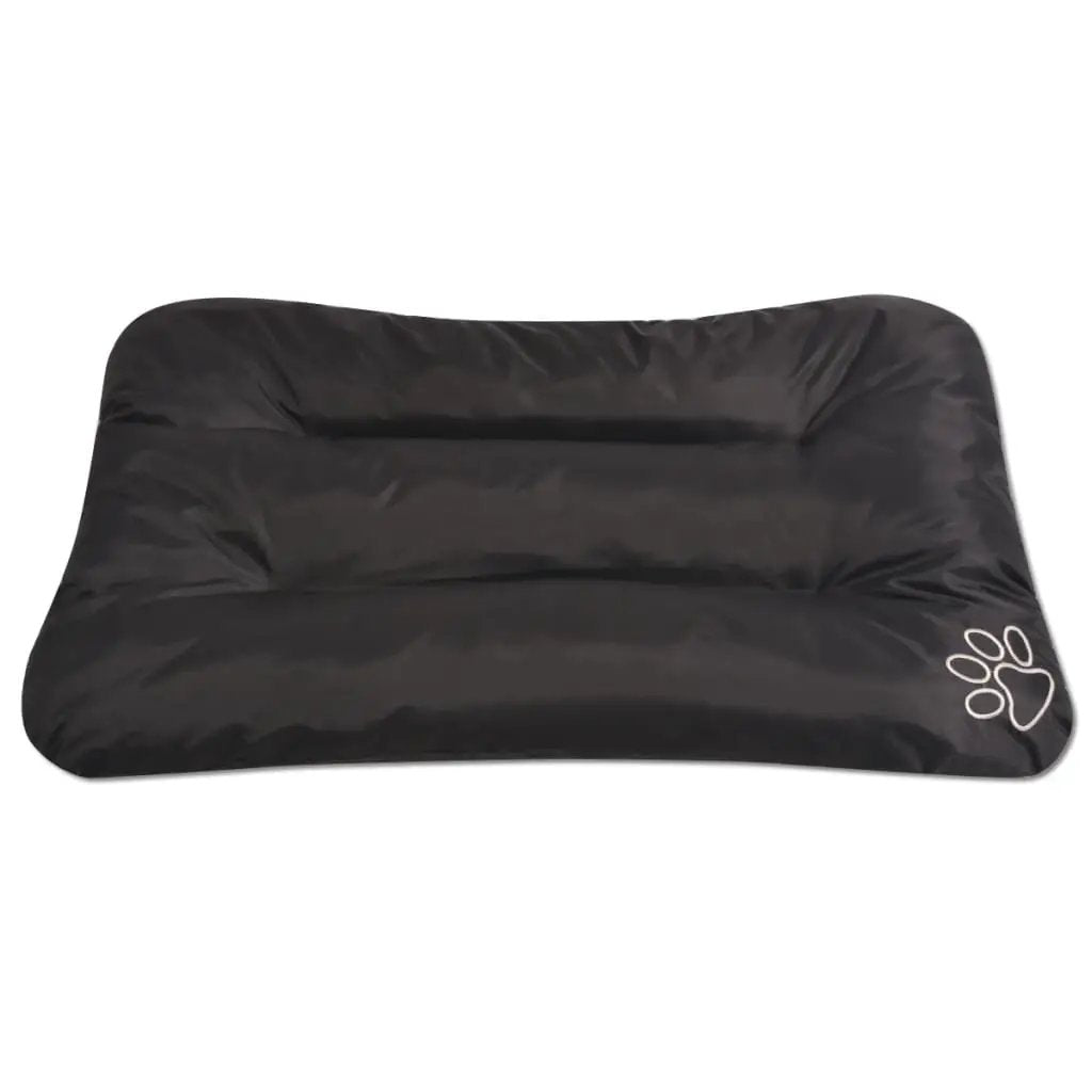 Hundebett XL Schwarz mit Pfoten-Logo, für große Hunde