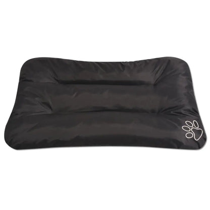 Hundebett XL Schwarz mit Pfoten-Logo, für große Hunde
